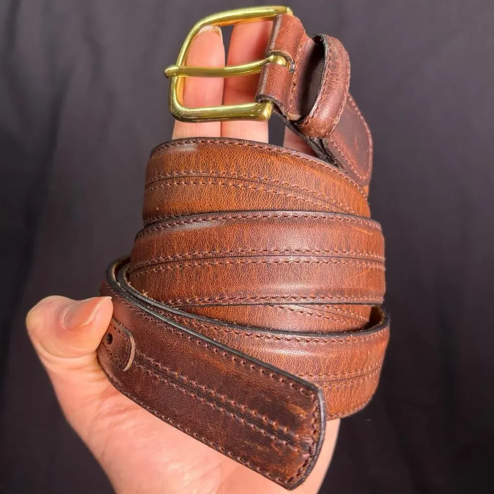 Vintage Brown & Gold Men’s Belt